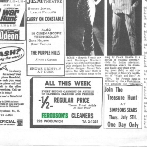 Vintage 60s FERGUSONS DRIVE IN CLEANERS Guelph ON Dry Cleaner Hanger Advertising - Picture 5 of 5
